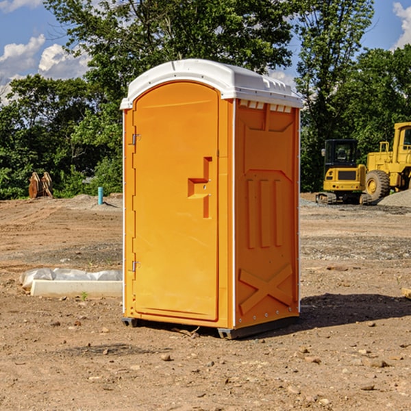 how often are the portable restrooms cleaned and serviced during a rental period in Arriba